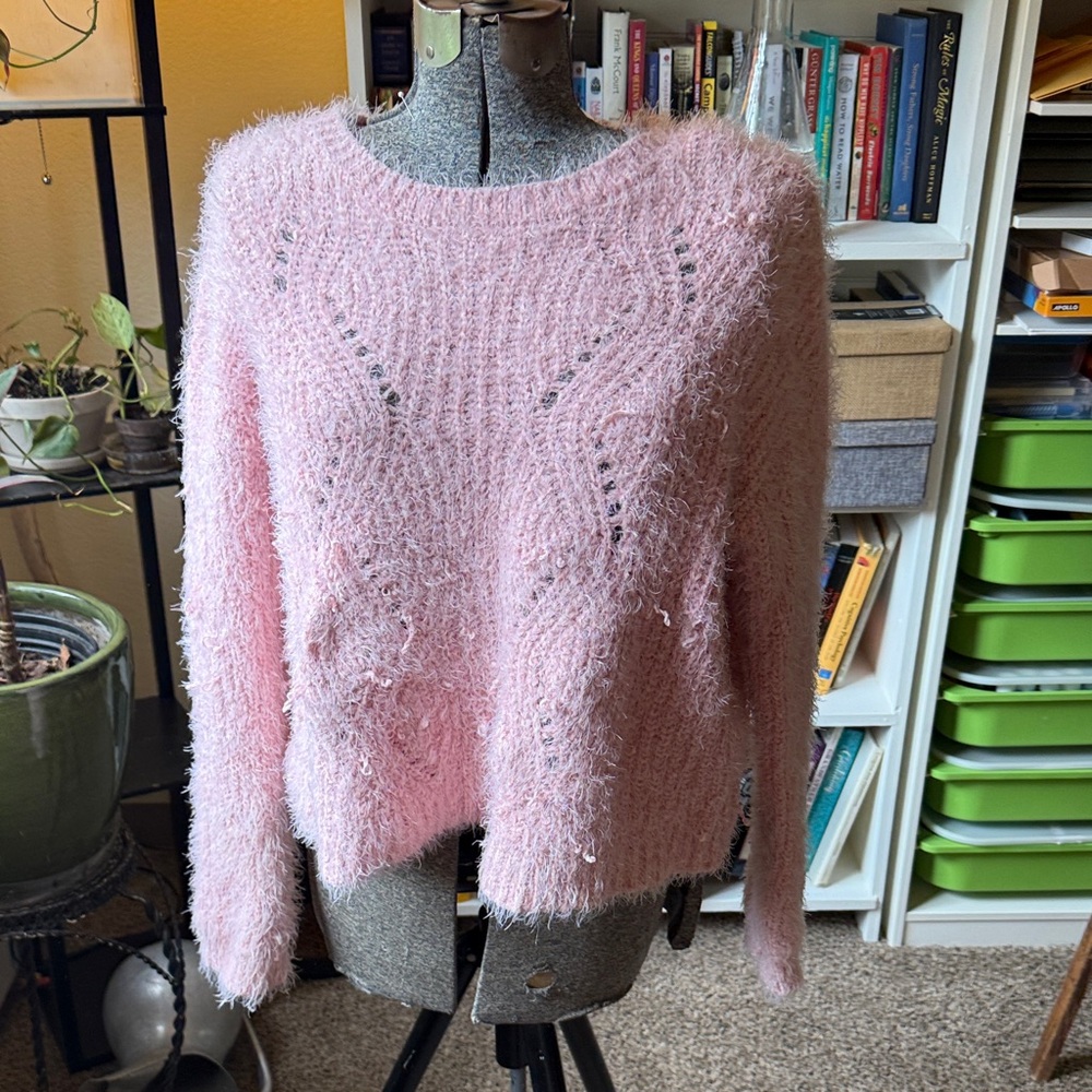 Arizona Jean Company Soft Pink Crew Neck Sweater